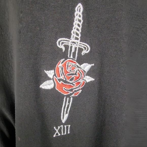 Gothic Embroidered Rose and Skeleton Tee, Future State NWT Urban Outfitters - Picture 7 of 12